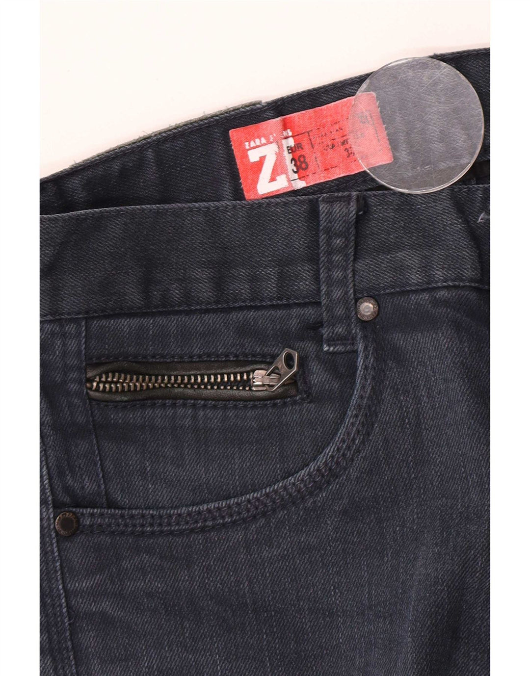 Jeansy męskie Zara Slim EU 38 Small W30 L34 Granatowe