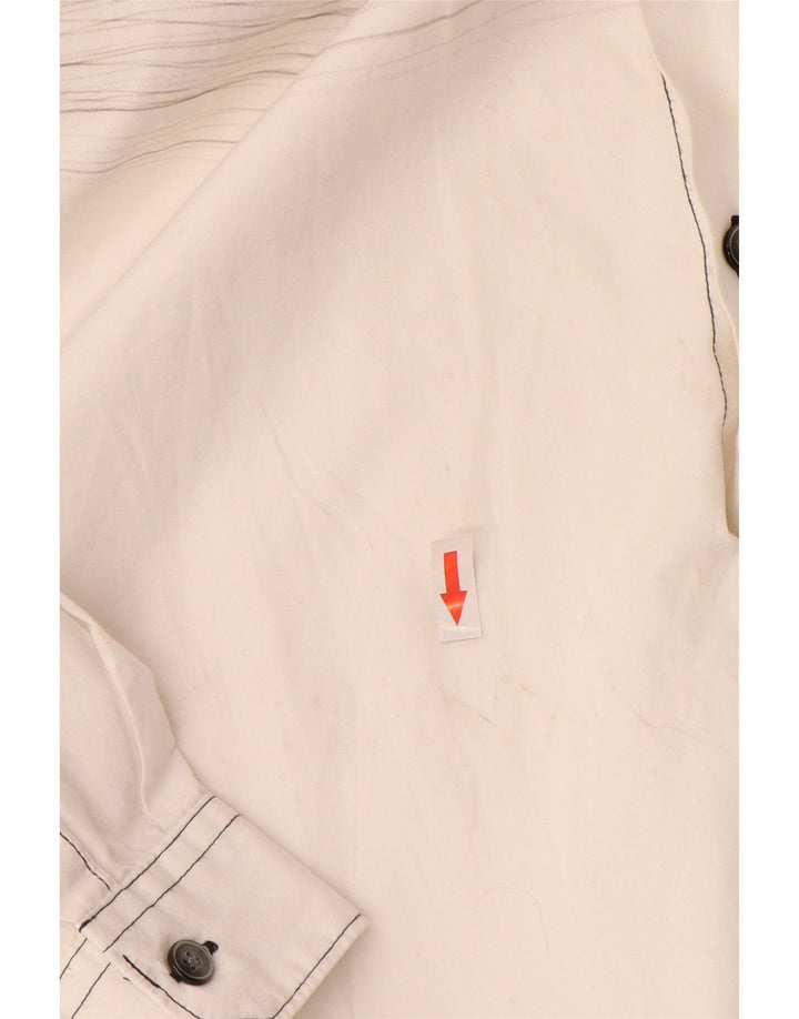 Męska koszula o dopasowanym kroju Calvin Klein, mała, biała, bawełniana w bloki kolorów