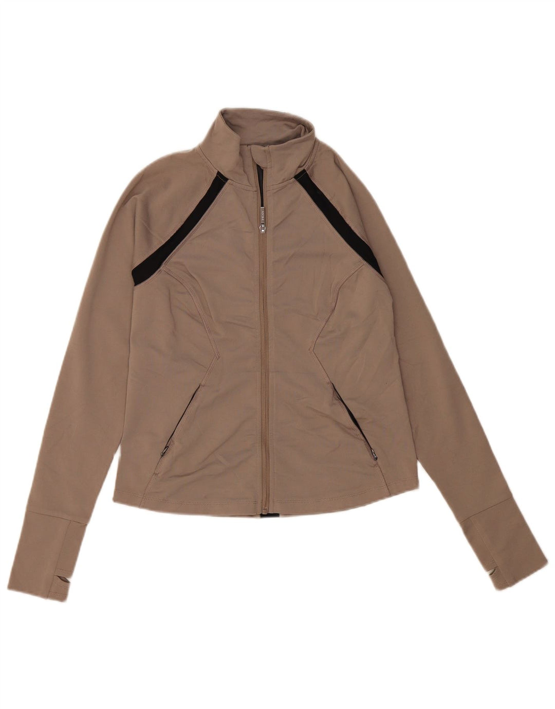 Damska kurtka dresowa DKNY UK 10, mały beżowy poliester z blokami kolorów