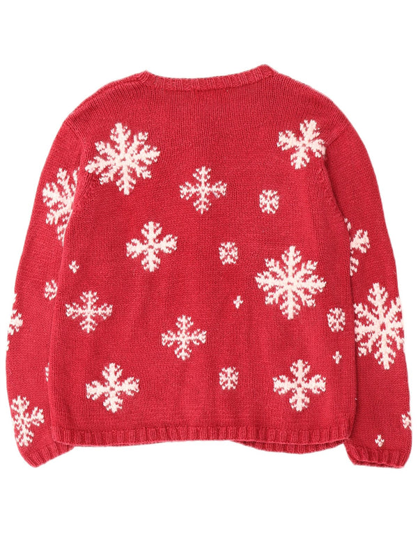Sweter damski Eddie Bauer UK 16, duży, czerwony Fair Isle Ramie