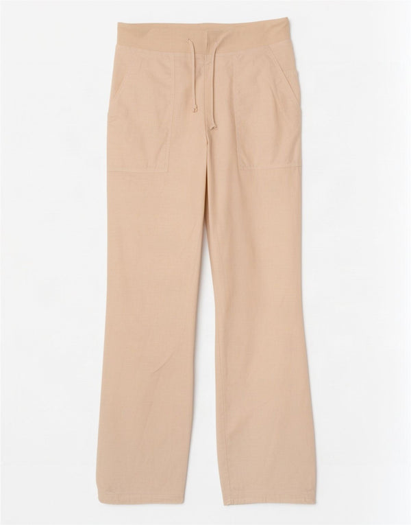 Damskie proste spodnie Kiabi EU 38 Medium W28 L32 Białe lniane