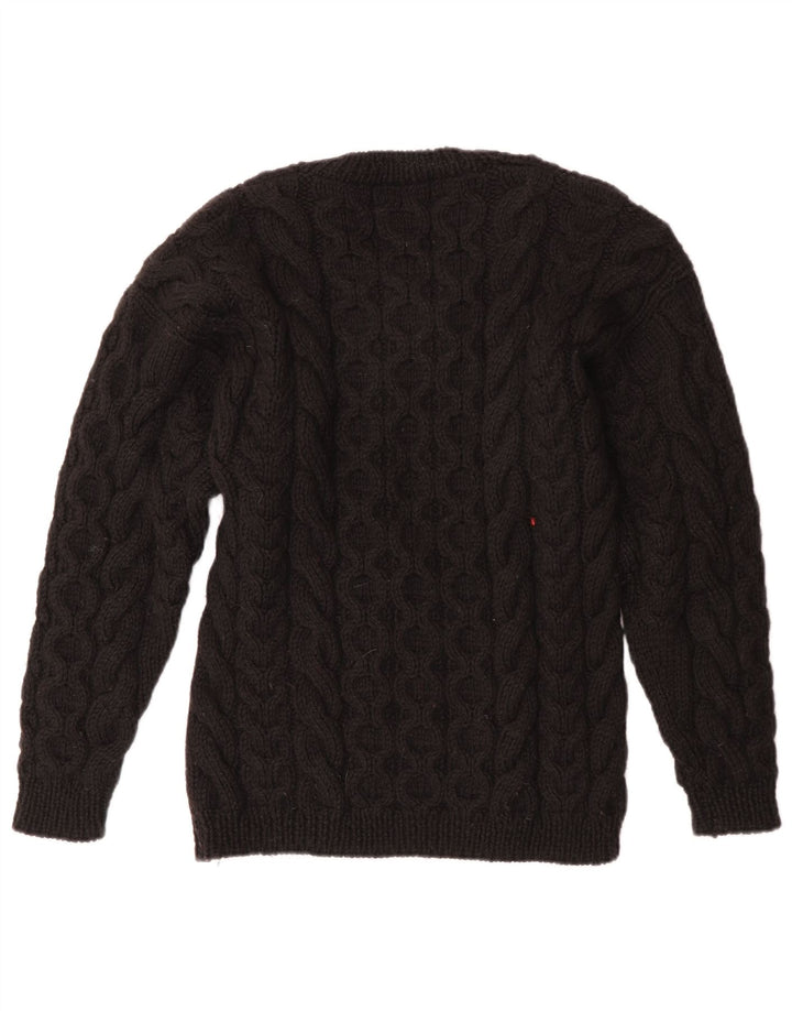 Sweter damski VINTAGE z okrągłym dekoltem UK 12, średni czarny
