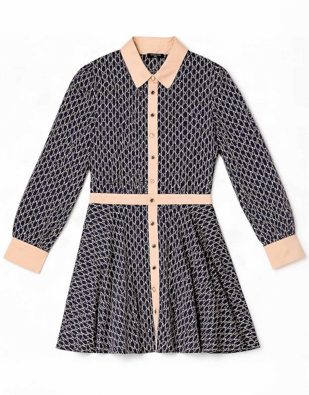 Guess By Marciano Damska sukienka o linii A z abstrakcyjnym wzorem US 6 Średni granatowy