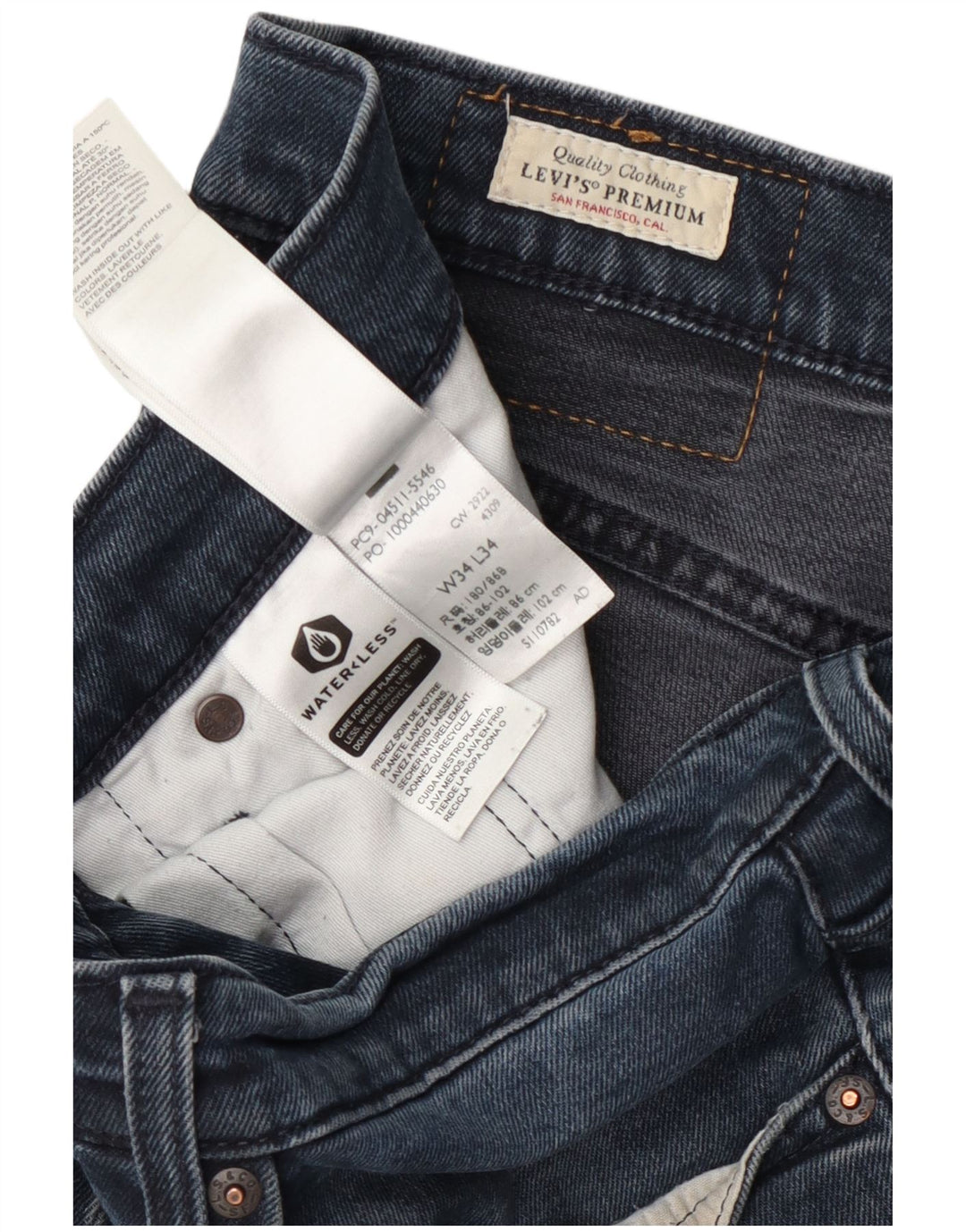 Męskie jeansy Levi's Slim W34 L34 Granatowa bawełna