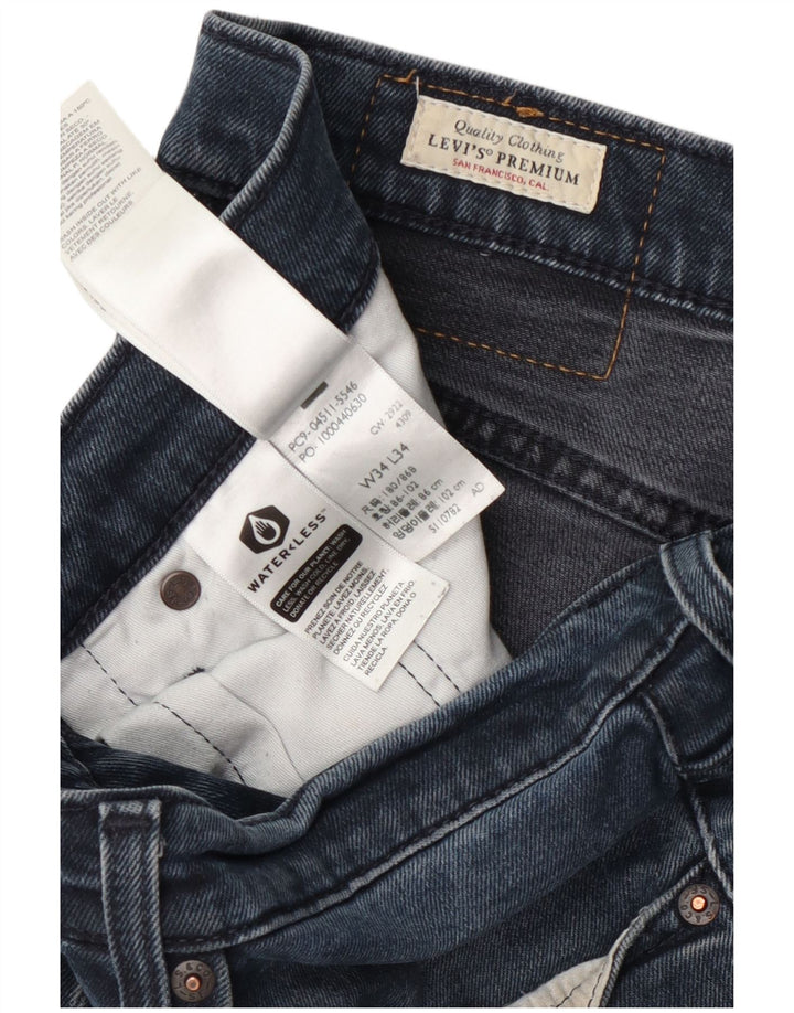 Męskie jeansy Levi's Slim W34 L34 Granatowa bawełna