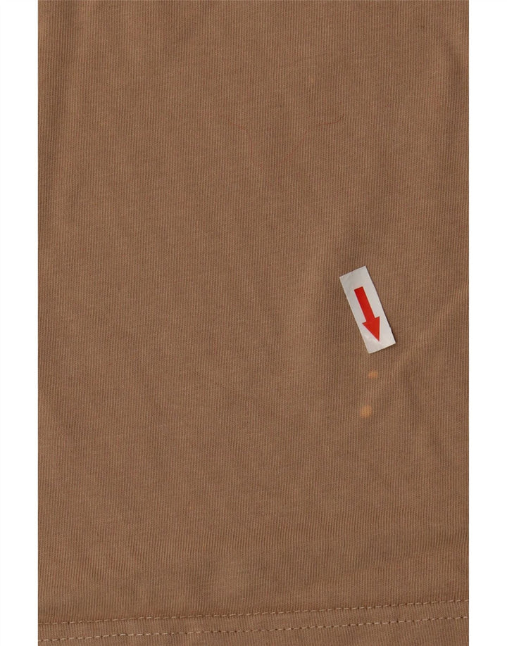 Damski T-shirt Nike o krótkim kroju, UK 14, średni beż, bawełna