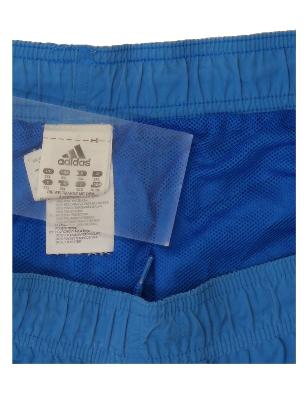 ADIDAS Mens Sport Shorts 2XL Blue Polyamide Vintage Adidas and Second-Hand Adidas from Messina Hembry 