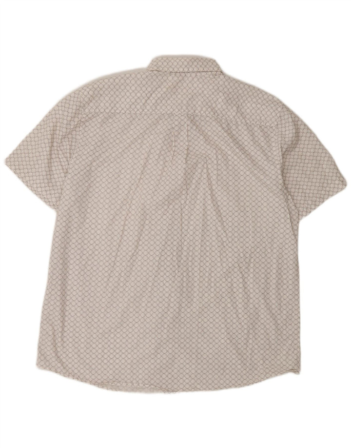Męska koszula z krótkim rękawem Mossimo XL, biała, geometryczna bawełna