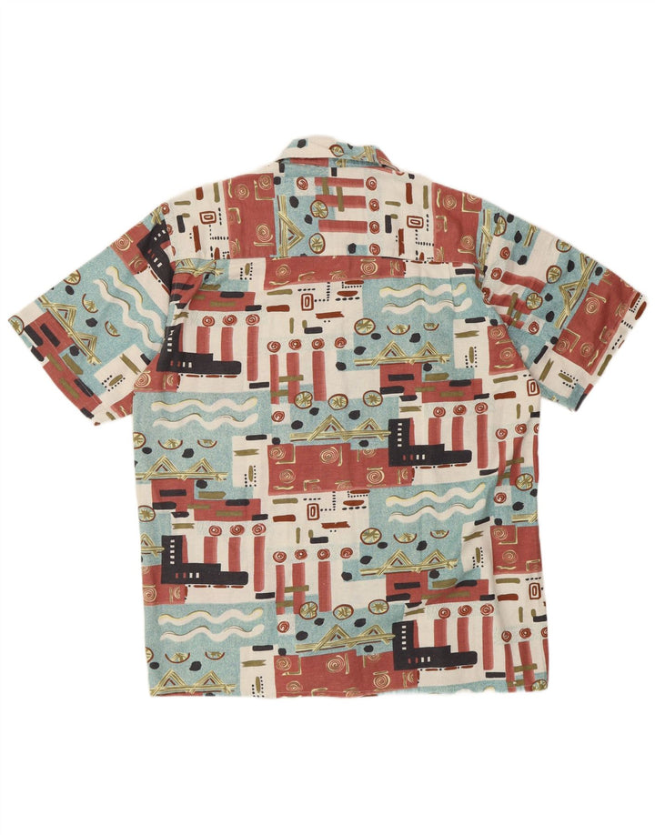 Koszula męska z krótkim rękawem BROADWAY, rozmiar 39/40, średnia, wielokolorowa, geometryczna