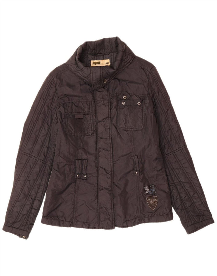 GAS Womens Loose Fit Padded Jacket UK 10 Small Black