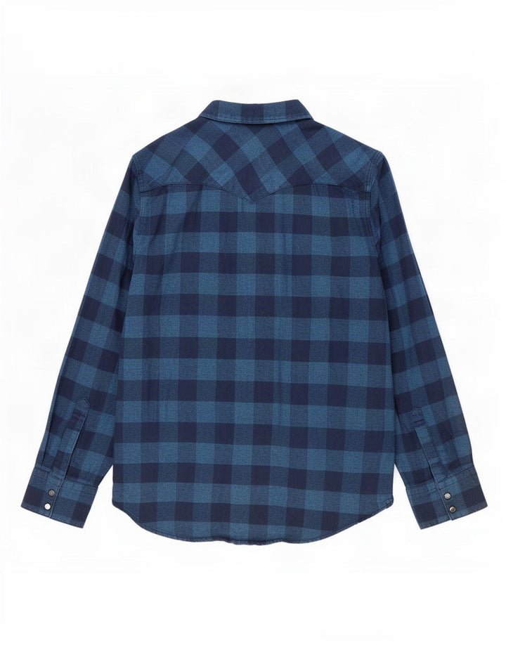 Męska koszula flanelowa Levi's w stylu western, średnia, granatowa, bawełniana w kratę