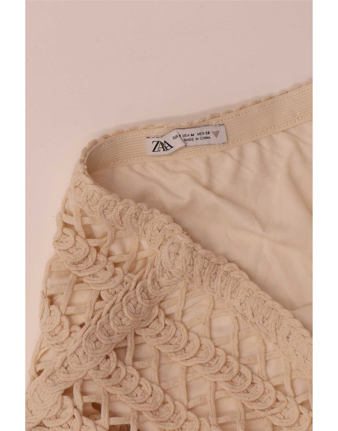 Spódnica damska Zara Maxi średnia W28 beżowa bawełna