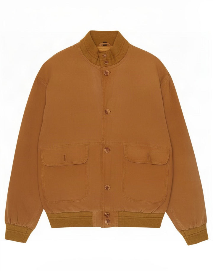 Vintage męska zamszowa kurtka bomber IT 54 2XL beżowa