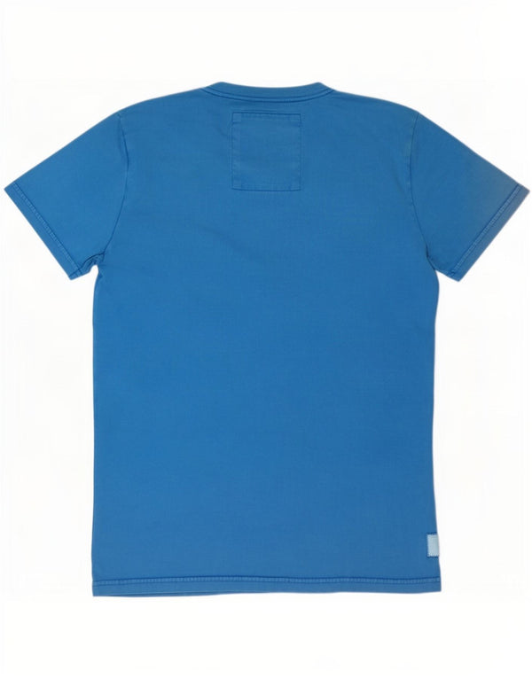 Męski T-shirt z grafiką Superdry, góra XL, niebieska, bawełniana