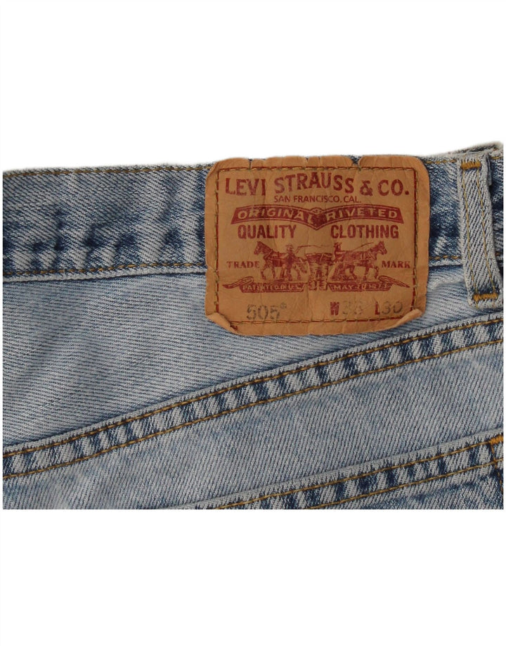 Damskie spodenki jeansowe Levi's 505 z wysokim stanem i regularnym krojem W33, średni niebieski