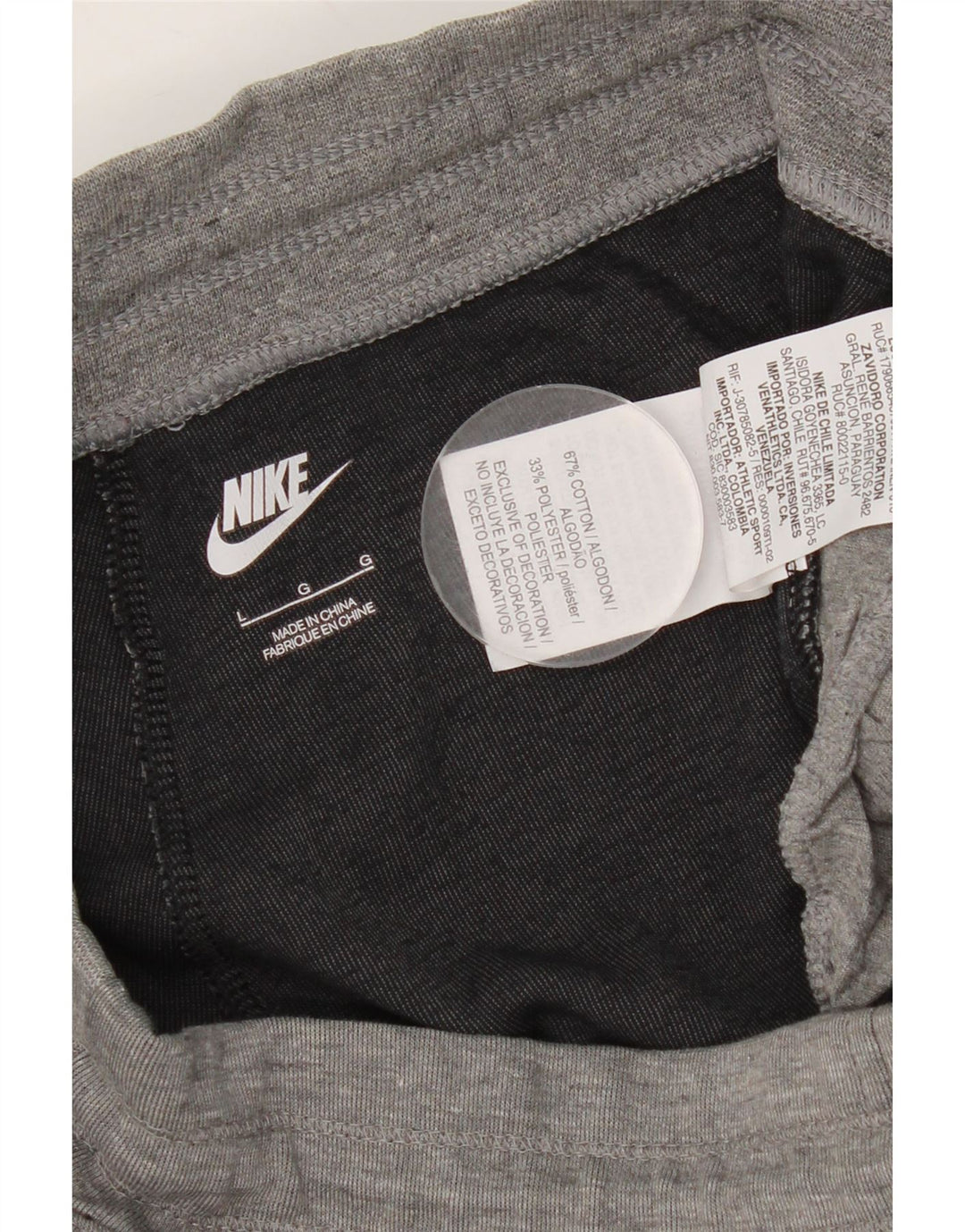 Męskie spodnie dresowe Nike, duże, szare, z blokami kolorów, bawełniane