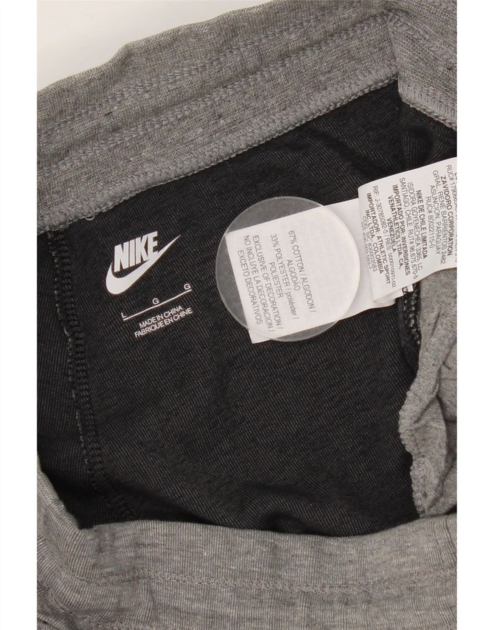 Męskie spodnie dresowe Nike, duże, szare, z blokami kolorów, bawełniane