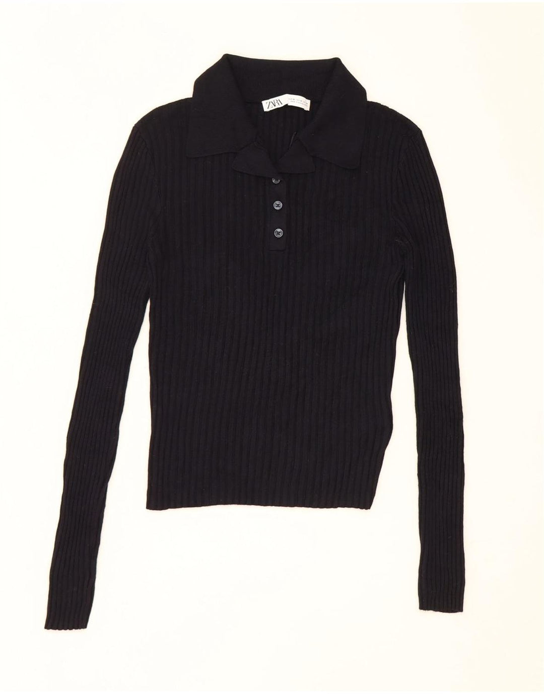 Krótki top damski Zara UK 12, średni granatowy, wiskoza