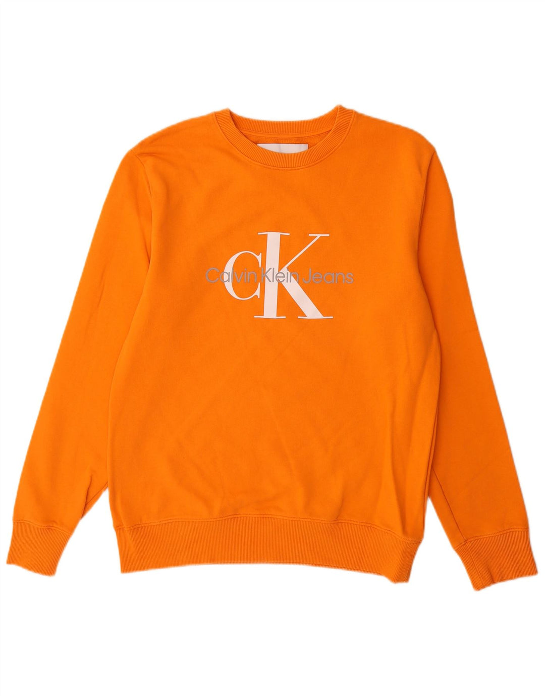 Męska bluza z grafiką Calvin Klein Jeans, średnia, pomarańczowa, bawełniana