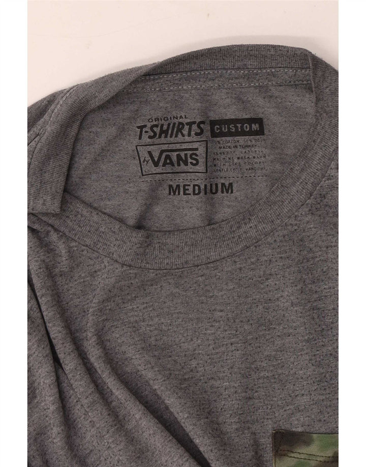 T-shirt męski Vans o dopasowanym kroju, średnioszary, bawełniany w cętki