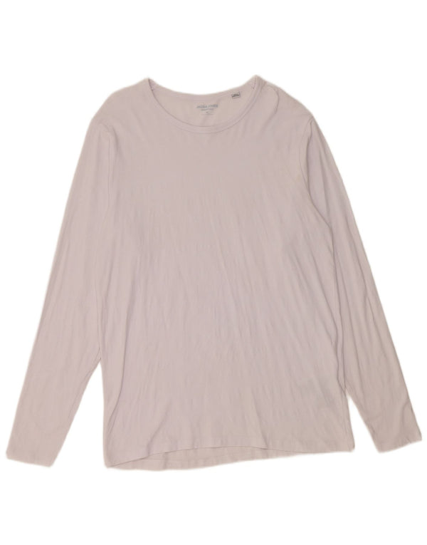 Jack & Jones Mens Top Long Sleeve XL White Cotton