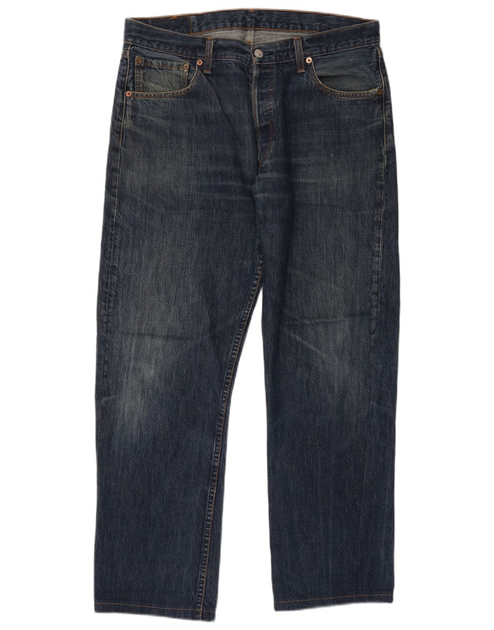 Męskie jeansy Levi's 501 Straight W36 L28 Niebieskie bawełniane