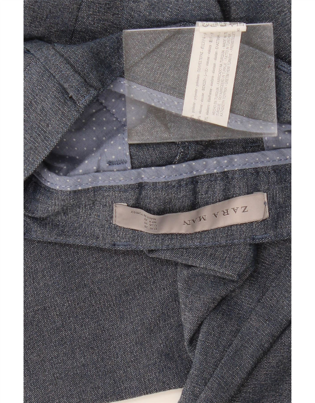 Męskie spodnie garniturowe ZARA EU 38 Small W30 L28 Granatowy poliester
