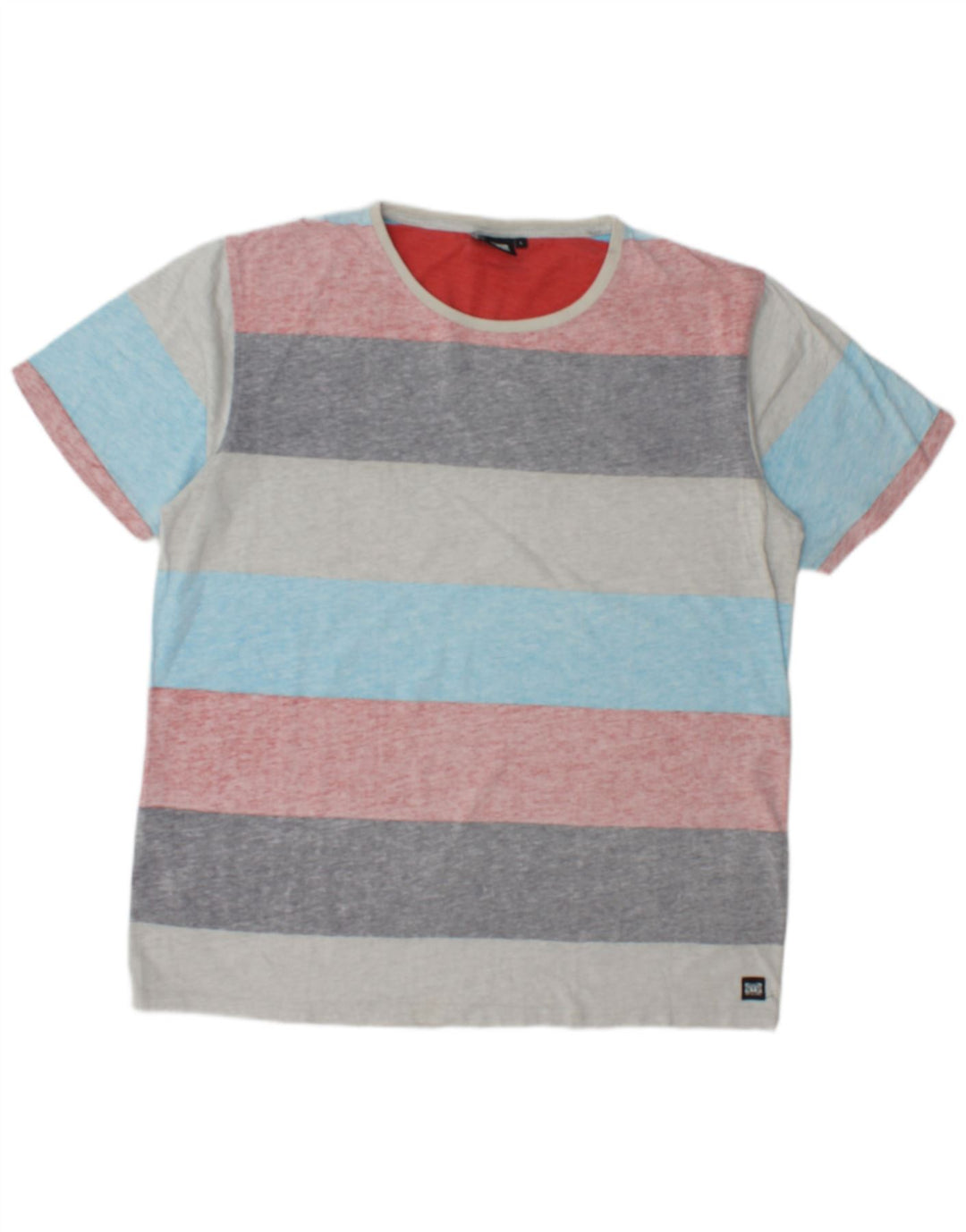 Zwierzę Męski T-shirt Top Duży, wielobarwny, bawełniany w paski