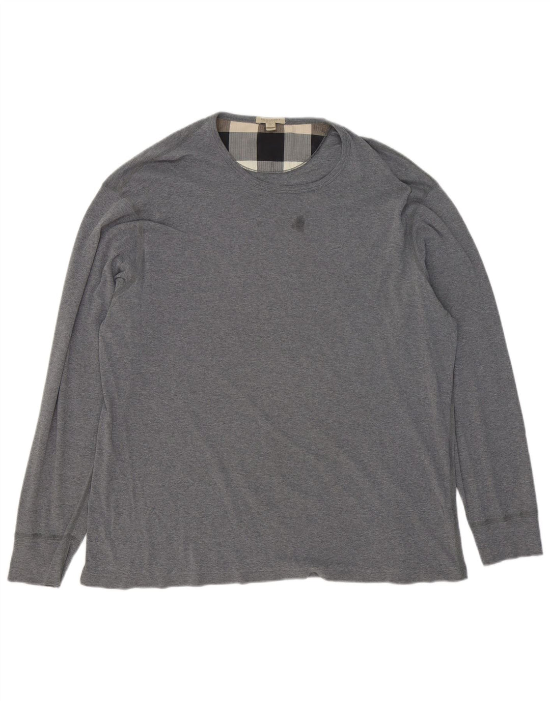 Męski top Burberry z długim rękawem 2XL, szary, bawełniany