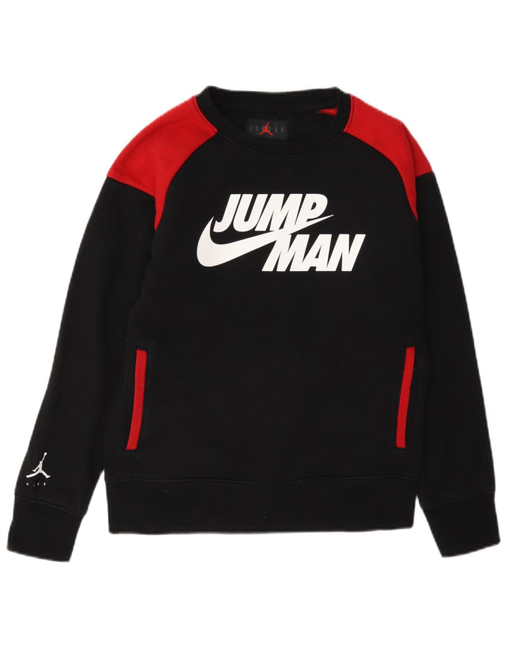 Chłopięcy sweter z grafiką Jordan 10-11 lat, średni czarny, blok kolorów
