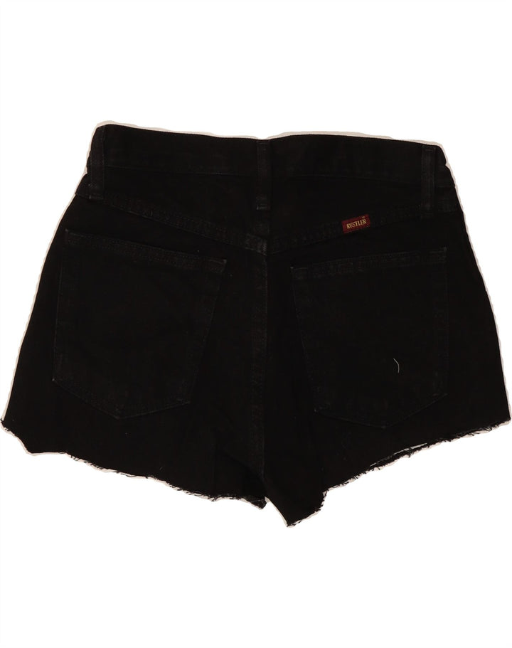 RUSTLER Womens Rustler Denim Shorts W29 Medium Black Cotton Vintage Rustler and Second-Hand Rustler from Messina Hembry 