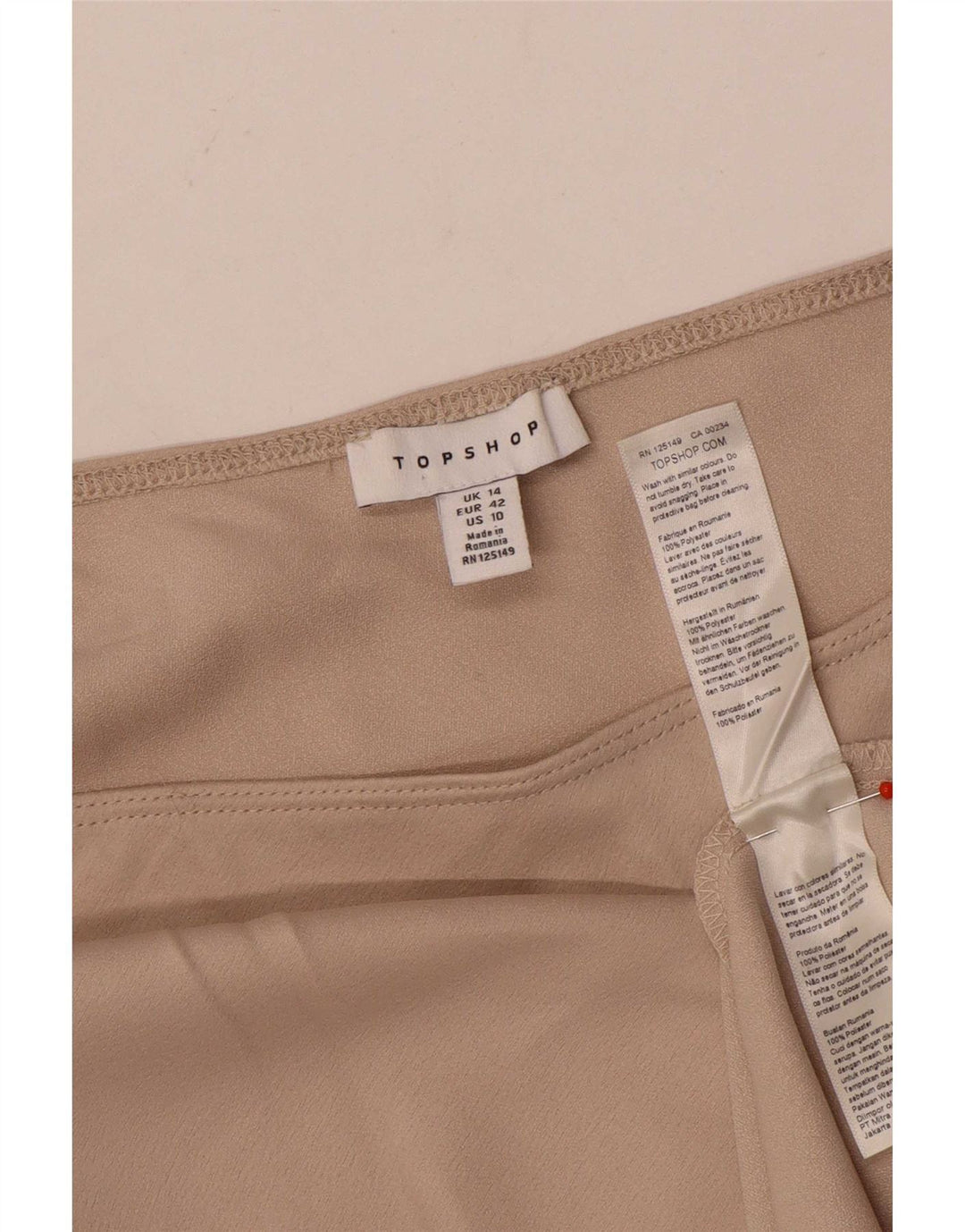 Damska spódnica maxi Topshop UK 14 duża W36 beżowy poliester