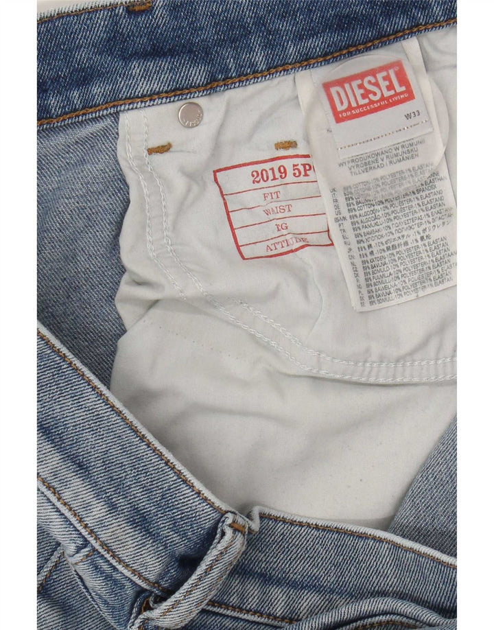 Damskie jeansy Diesel Slim W33 L32 Niebieskie bawełniane