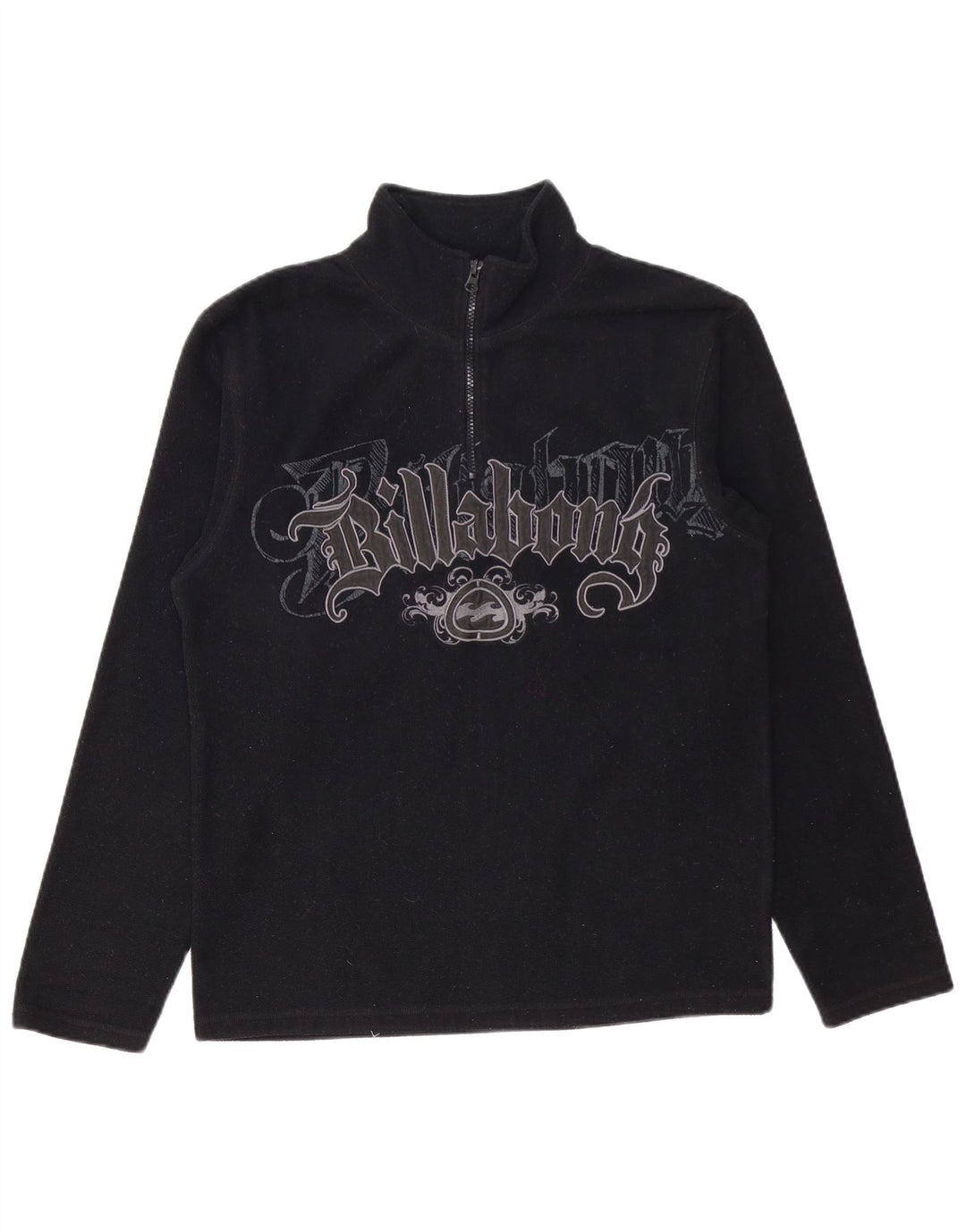 BILLABONG Męski, graficzny sweter polarowy z zamkiem błyskawicznym, mały, czarny poliester