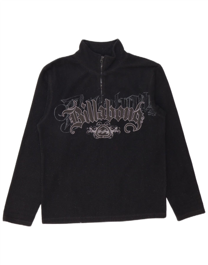 BILLABONG Męski, graficzny sweter polarowy z zamkiem błyskawicznym, mały, czarny poliester