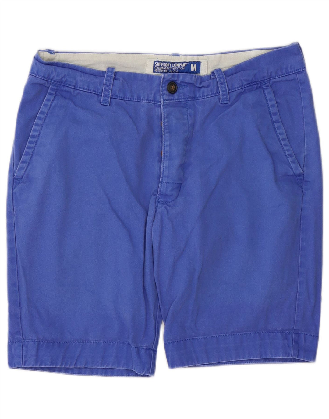 SUPERDRY Męskie spodenki Chino Medium W32, niebieska bawełna