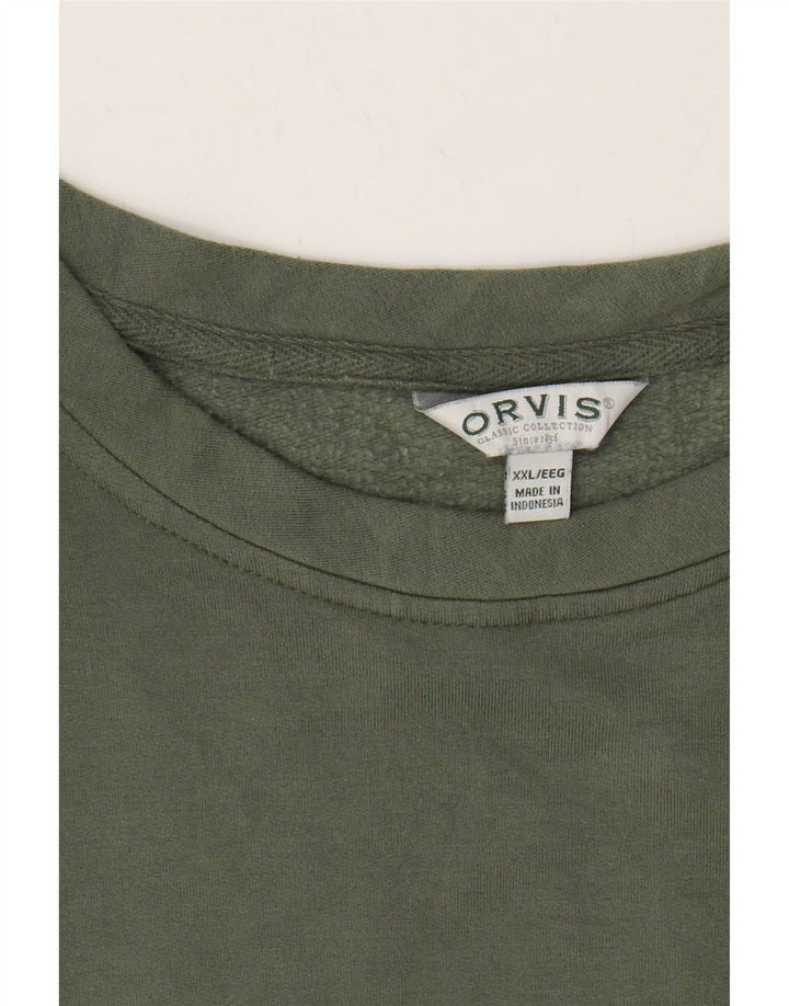 ORVIS Womens Sweatshirt Jumper UK 20 2XL Khaki Modal Vintage Orvis and Second-Hand Orvis from Messina Hembry 