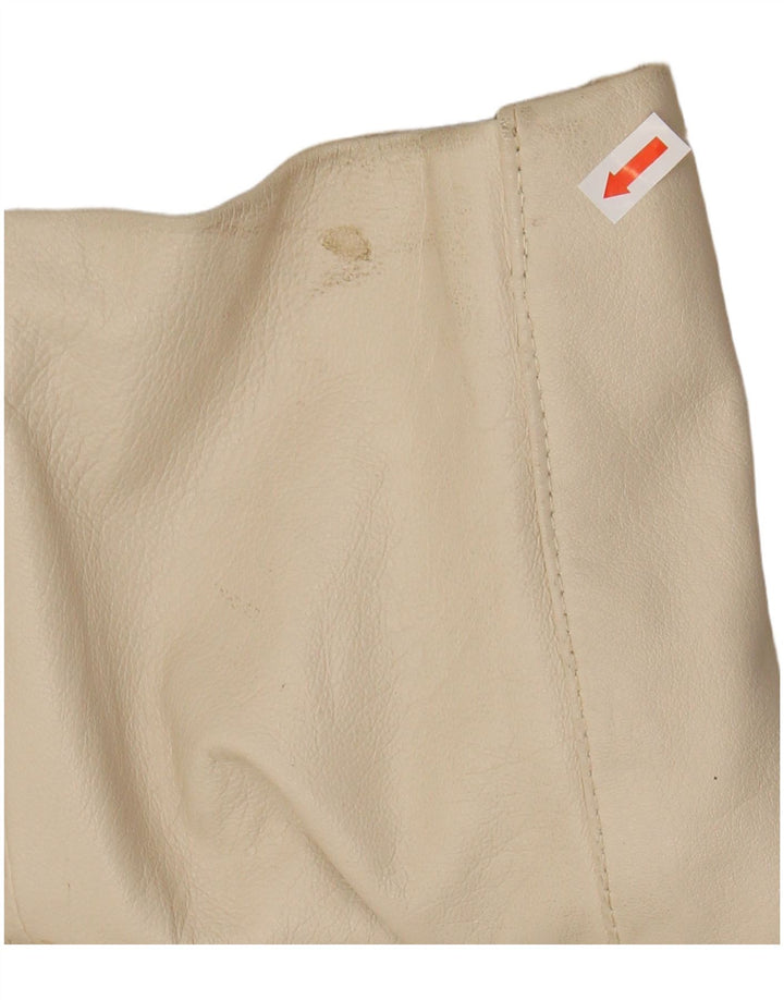 VINTAGE Mens 3 Button Leather Blazer Jacket IT 52 XL Beige Leather