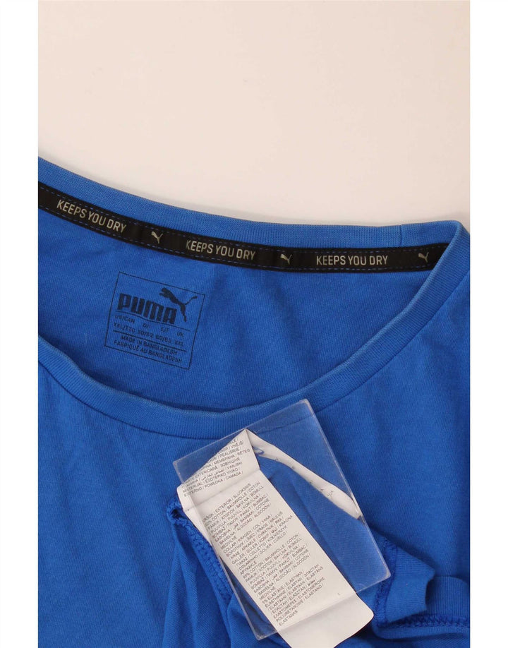 Męska koszulka z grafiką Puma, 2XL, niebieska, bawełniana