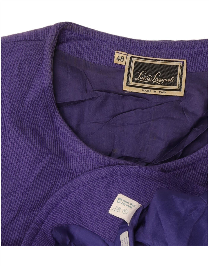 Damska marynarka zapinana na 5 guzików Luisa Spagnoli IT 48 XL Fioletowa wełna