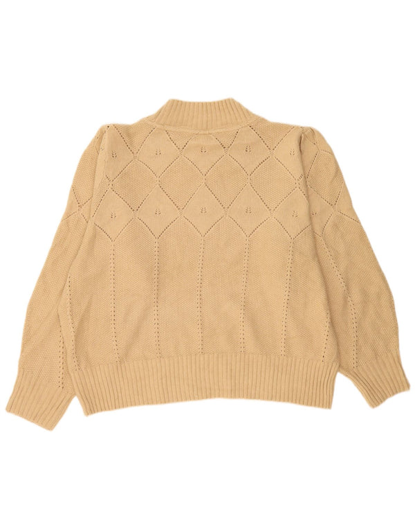 Sweter damski Fat Face z golfem UK 24 4XL beżowy Argyle/Diament