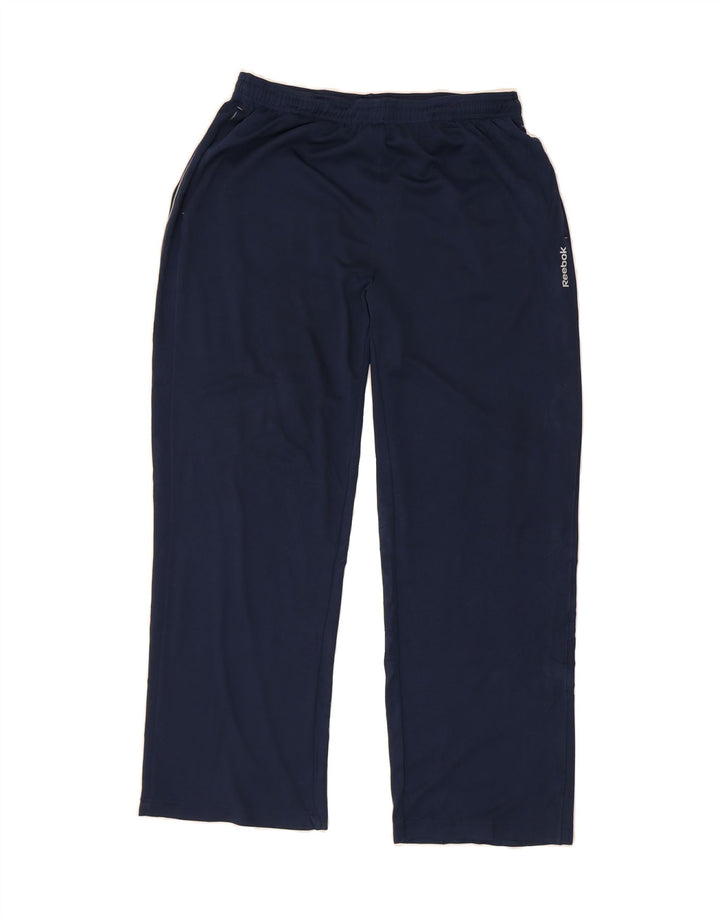 REEBOK Mens Tracksuit Trousers Large Navy Blue Polyester Vintage Reebok and Second-Hand Reebok from Messina Hembry 