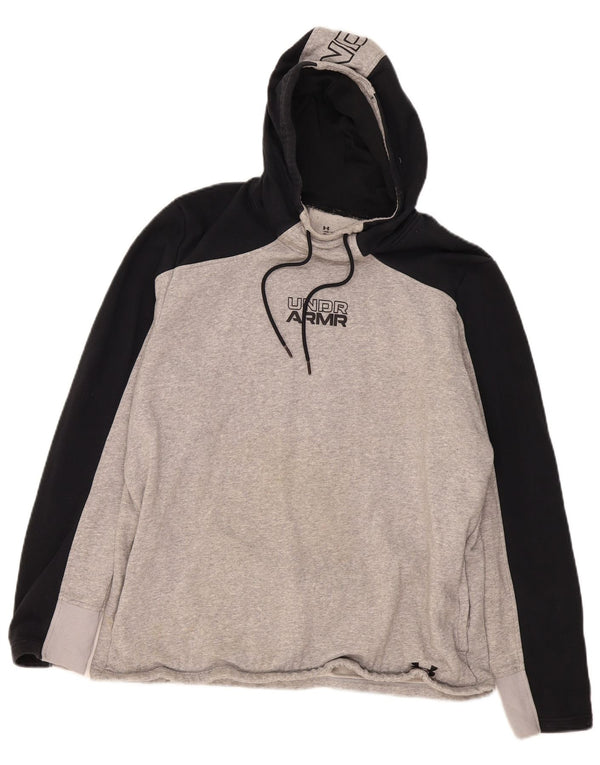 Męska bluza z kapturem Under Armour z grafiką XL, szara, bawełniana w bloki kolorów