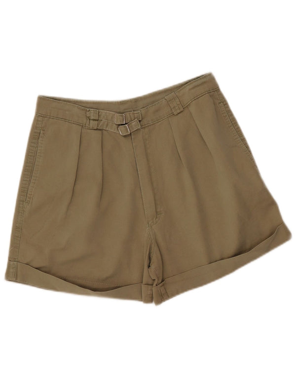 Vintage damskie spodenki chino z wysokim stanem W28 średnie khaki