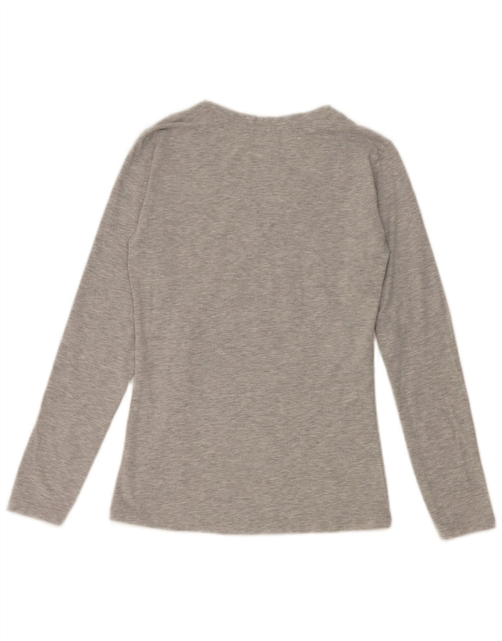 Damski graficzny top Pickwick z długim rękawem UK 8 Small, szara, nakrapiana wiskoza