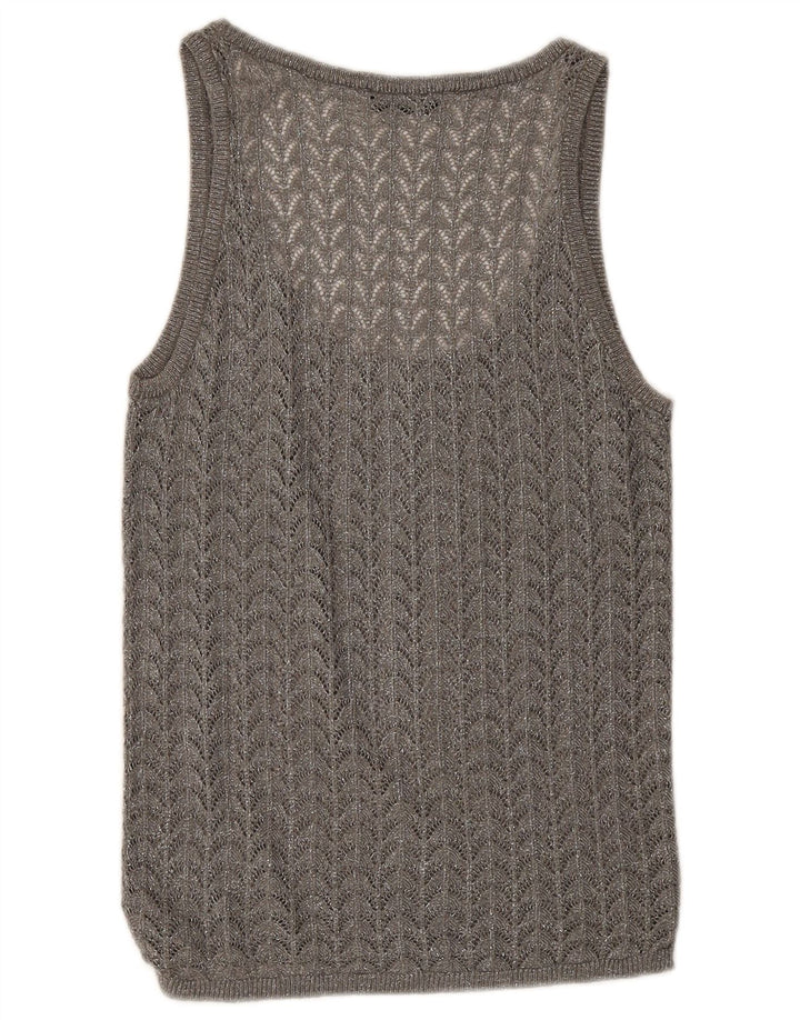 Damska kamizelka na szydełku Zara UK 8 Small Grey