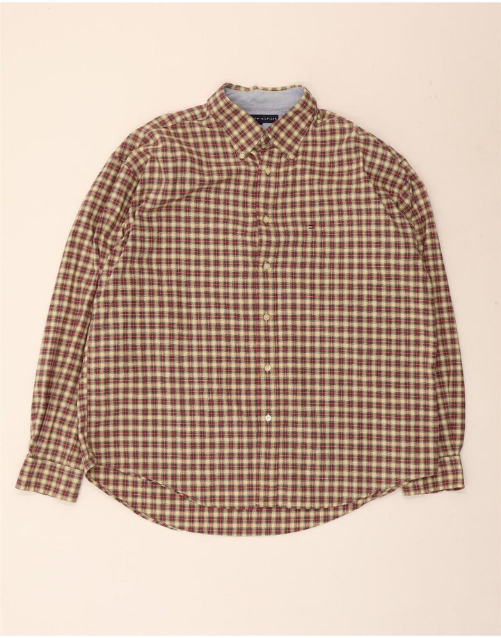 Koszula męska Tommy Hilfiger XL w beżową kratę, bawełniana