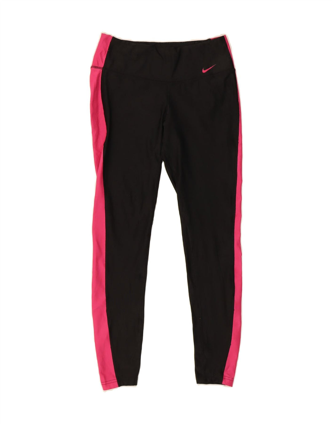 NIKE Womens Dri Fit Leggings UK 10 Small  Black Colourblock Polyester Vintage Nike and Second-Hand Nike from Messina Hembry 