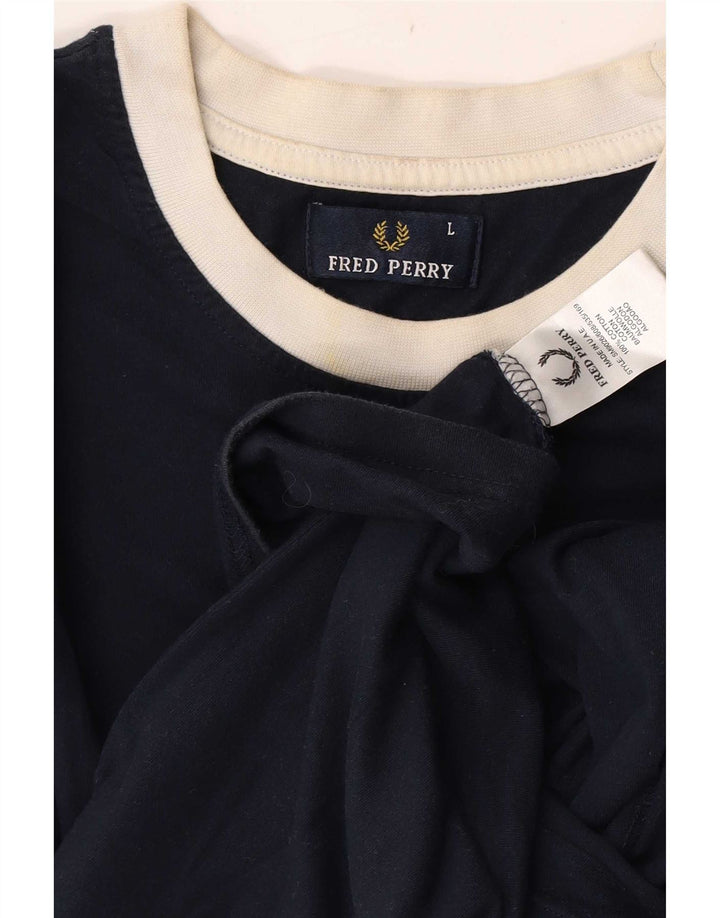 T-shirt męski Fred Perry, duży, granatowy, bawełniany