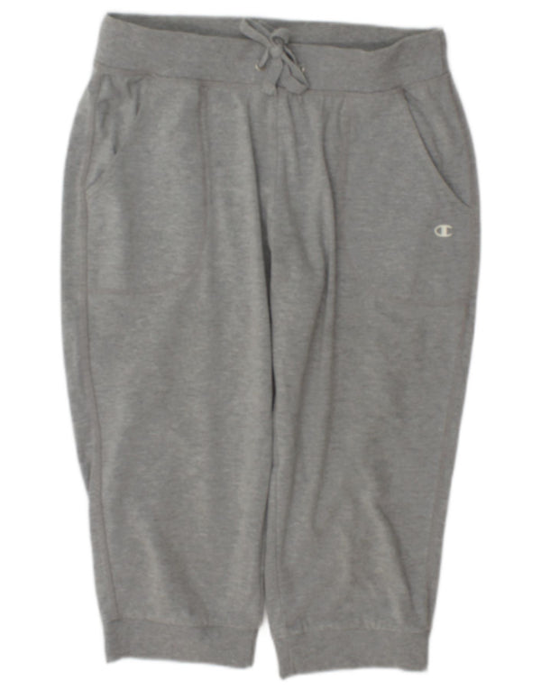 Champion Womens Capri Tracksuit Trousers Joggers UK 14 Medium  Grey Cotton